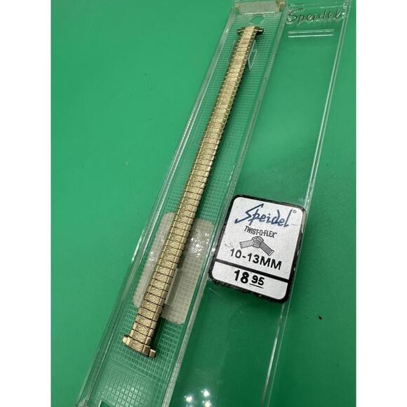 Vintage NOS Speidel Expansion Stainless Gold Tone Watch Band Women 10-13mm - Picture 1 of 5